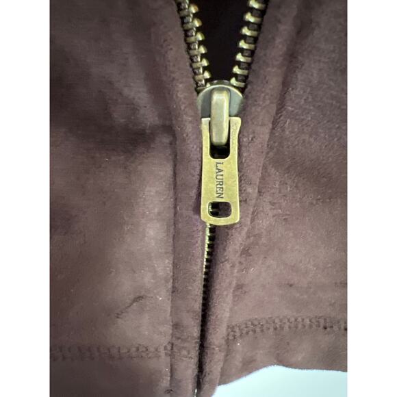 Ralph Lauren sueded zip up jacket brown‎ XL pockets preppy - Picture 14 of 14